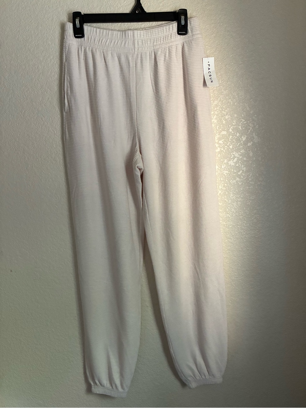 PacSun white waffle knit pants size S